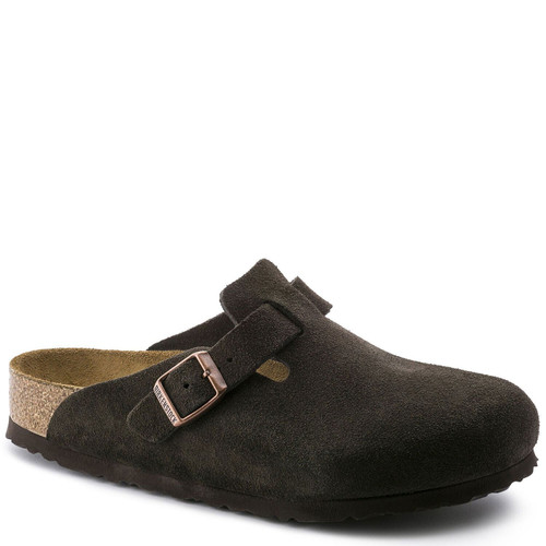 Birkenstock Women's BOSTON SOFT FOOTBED Clogs Mocha Suede