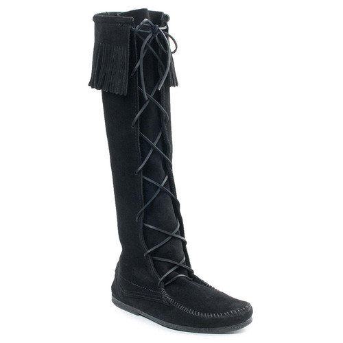 Minnetonka 1929 Men's Knee-High Lace Black Boots 
