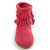 Minnetonka 2295 Kids' DOUBLE FRINGE SIDE-ZIP Hot Pink Boots Front View