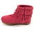 Minnetonka 2295 Kids' DOUBLE FRINGE SIDE-ZIP Hot Pink Boots  Left View
