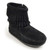 Minnetonka 2299 Kid's Double Fringe Side Zip Boot Black