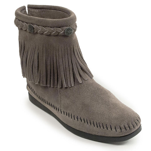 Minnetonka 291T Boots Hi Top Back Zip Boot Grey 