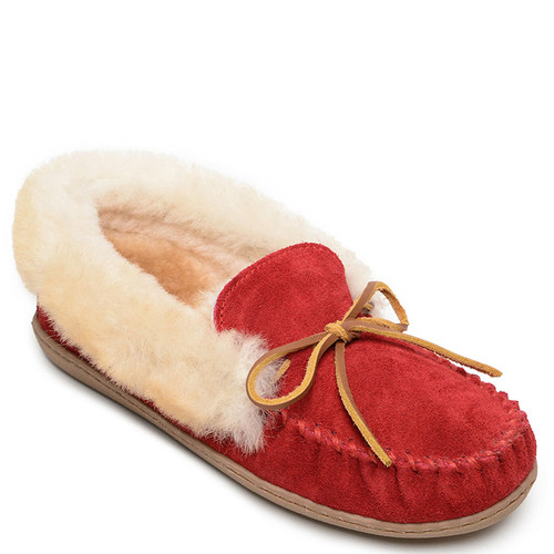 Minnetonka 3376 ALPINE SHEEPSKIN Red Moc Slippers