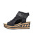 Rieker 68191-00 ROSE Wedge Sandals Black Left View