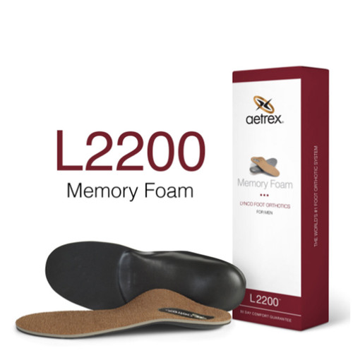 Aetrex L2200M Men's MEMORY FOAM Orthotics - Insoles for Extra Cushioning Box