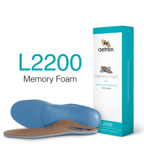 Aetrex L2200W Women's MEMORY FOAM Orthotics - Insoles for Extra Cushioning Box