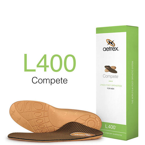 Aetrex L400M Men's COMPETE NEUTRAL Orthotics - Insoles for Active Lifestyles Box