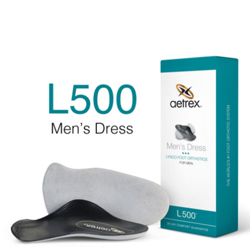 Aetrex L500M Men's DRESS Orthotics - 3/4 Insole for Dress Shoes Box