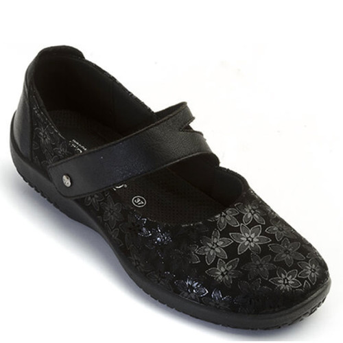 Arcopedico 4855-E90 COSMO Black Flowered Mary Janes