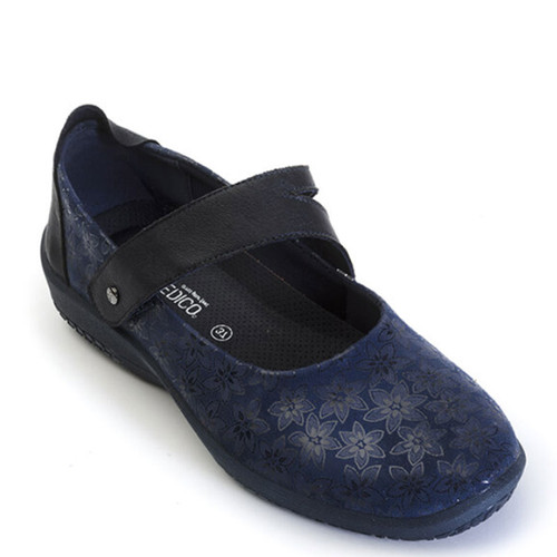 Arcopedico 4855-E92 COSMO Navy Blue Flowered Mary Janes