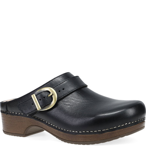 Dansko BAYLOR Black Calf Leather Mules