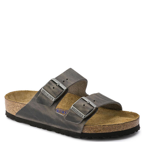 Birkenstock 552801 Women's ARIZONA SOFT FOOTBED Iron Oiled Leather Sandals