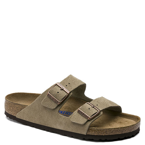 Birkenstock  951301 Men's ARIZONA SOFT FOOTBED Taupe Suede Sandals