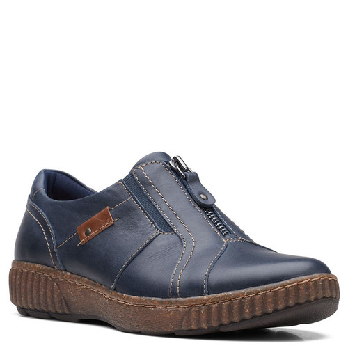 Clarks 26167482 MAGNOLIA ZIP Navy Leather Shoes