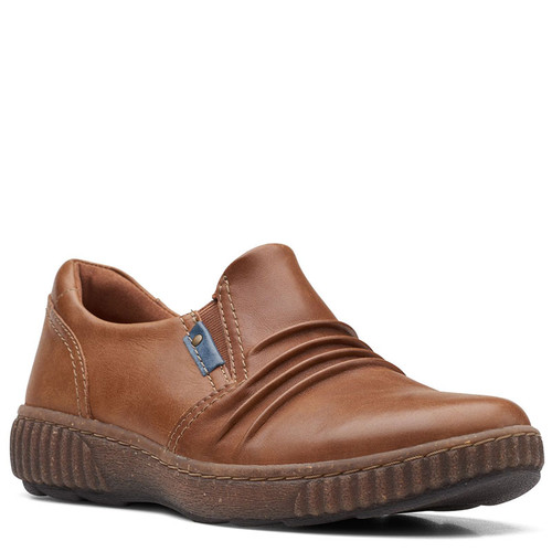 Clarks 26167483 MAGNOLIA FAYE Dark Tan Leather Shoes