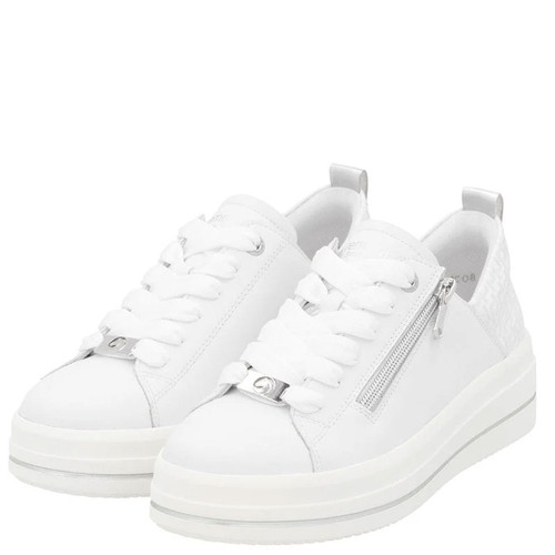 Remonte D1C08 JULIKA White Low-Top Leather Casual Sneakers