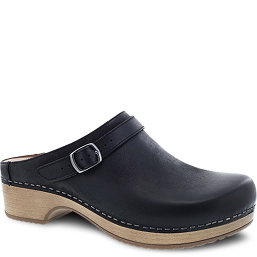 Dansko BERRY Black Burnished Nubuck Clogs