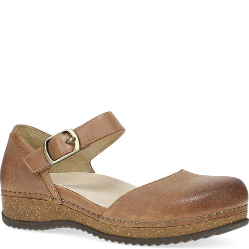 Dansko MAE Tan Burnished Suede Mary Janes