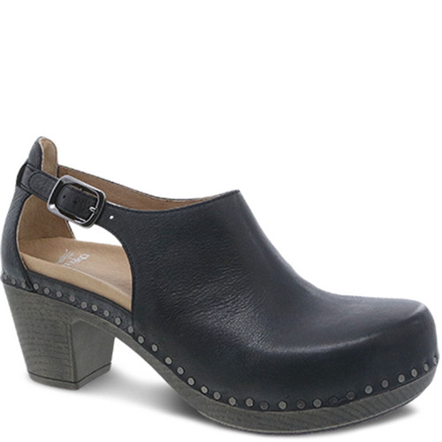 Dansko SASSY Black Milled Nubuck Heels
