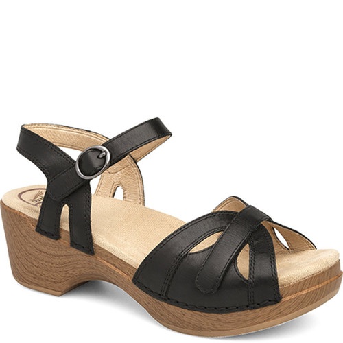 Dansko SEASON Black Full Grain Sandals