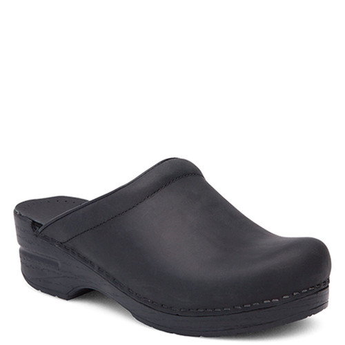 Dansko SONJA BLACK OILED Backless Clogs