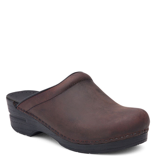 Dansko SONJA BROWN OILED Backless Clogs