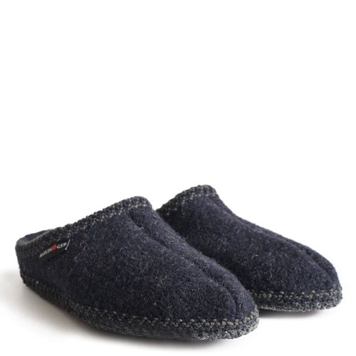 Haflinger AS-20 Men's Navy Wool Slippers