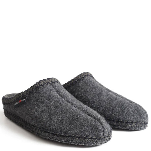 Haflinger 611002 AS7 Grey Boiled Wool Slippers Pair