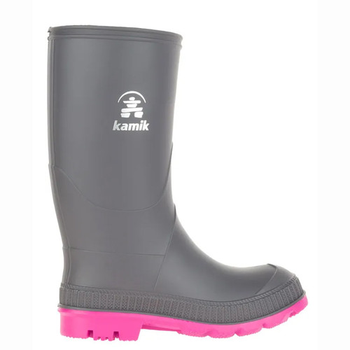 Kamik Kids' EK4149 STOMP CHARCOAL MAGENTA Rain Boots