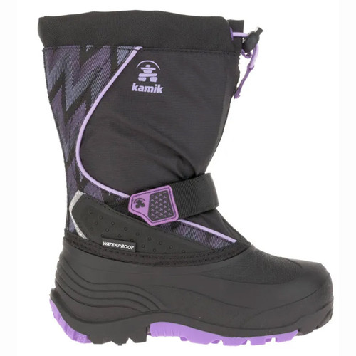 Kamik Kids' NF8420 SNOWFALL P 2 Black Purple Winter Boots