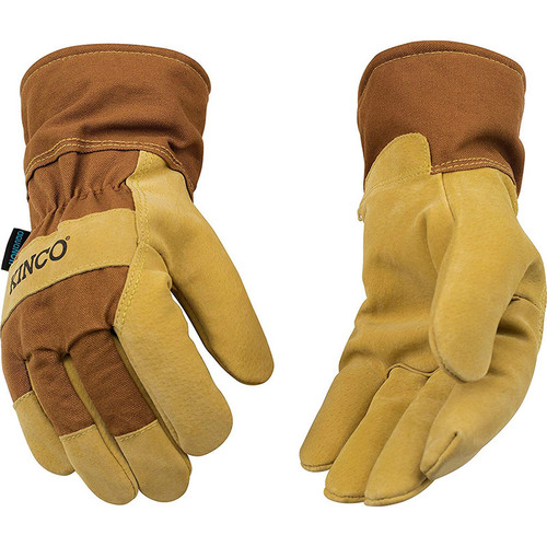 Kinco 1958 HYDROFLECTOR™ LINED WATERPROOF SUEDE PIGSKIN PALM WITH SAFETY CUFF Work Gloves