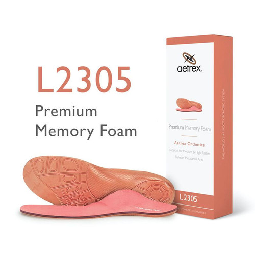Aetrex L2305W Women's PREMIUM MEMORY FOAM Orthotics with Metatarsal Support