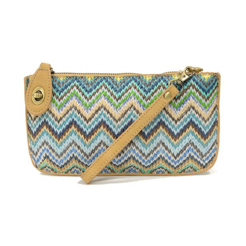 Joy Susan STRAW MINI Crossbody Wristlet Aqua