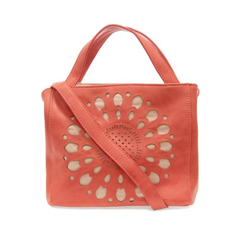 Joy Susan FLORA LASER CUT Crossbody Tote Living Coral