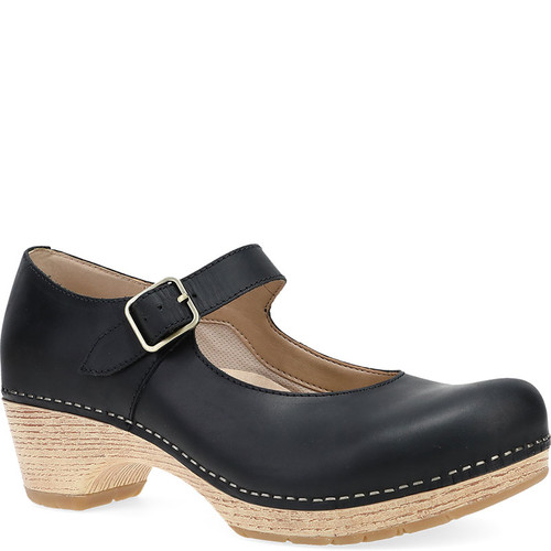 Dansko LILAH Black Oiled Pull Up Mary Janes