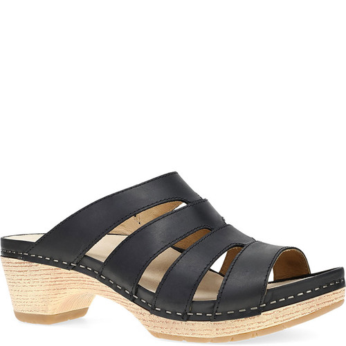 Dansko LYNDI Black Oiled Pull Up Sandals