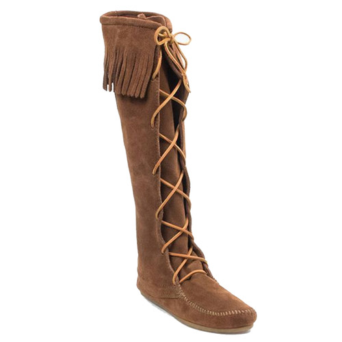 Minnetonka 1422 FRONT LACE KNEE HIGH Brown Boots