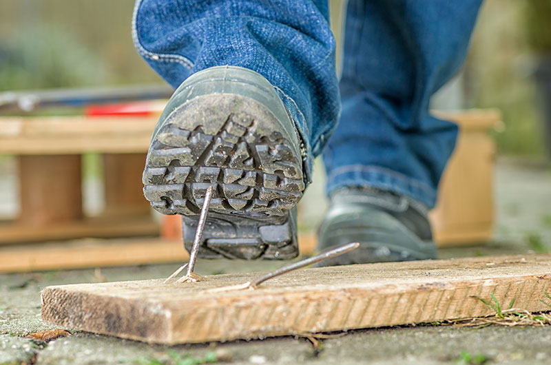 Puncture-Resistant Outsole protecting foot from a nail