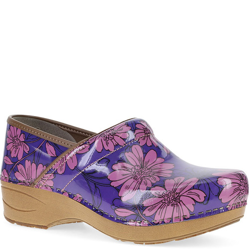 Dansko XP 2.0 PURPLE BLOOM Patent Clogs 