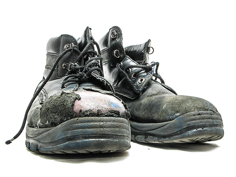 Stop the leather toes from wearing out in your steel toe work boots. Stop the leather toes from wearing out in your steel toe work boots.