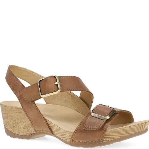 Dansko TRINITY Tan Burnished Nubuck Sandals