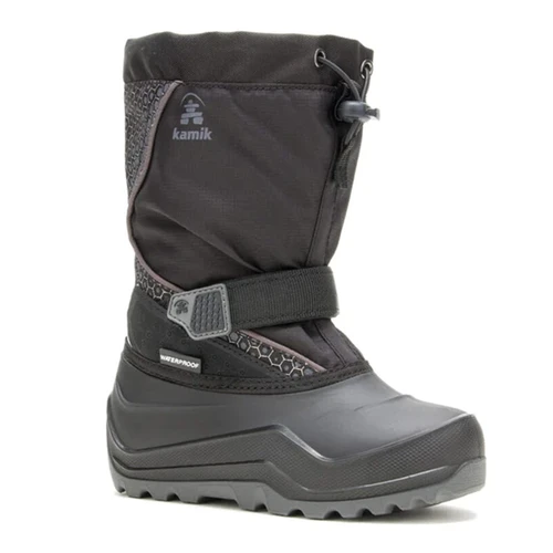 Kamik Kids' NF8420 SNOWFALL P 2 Black Charcoal Winter Boots